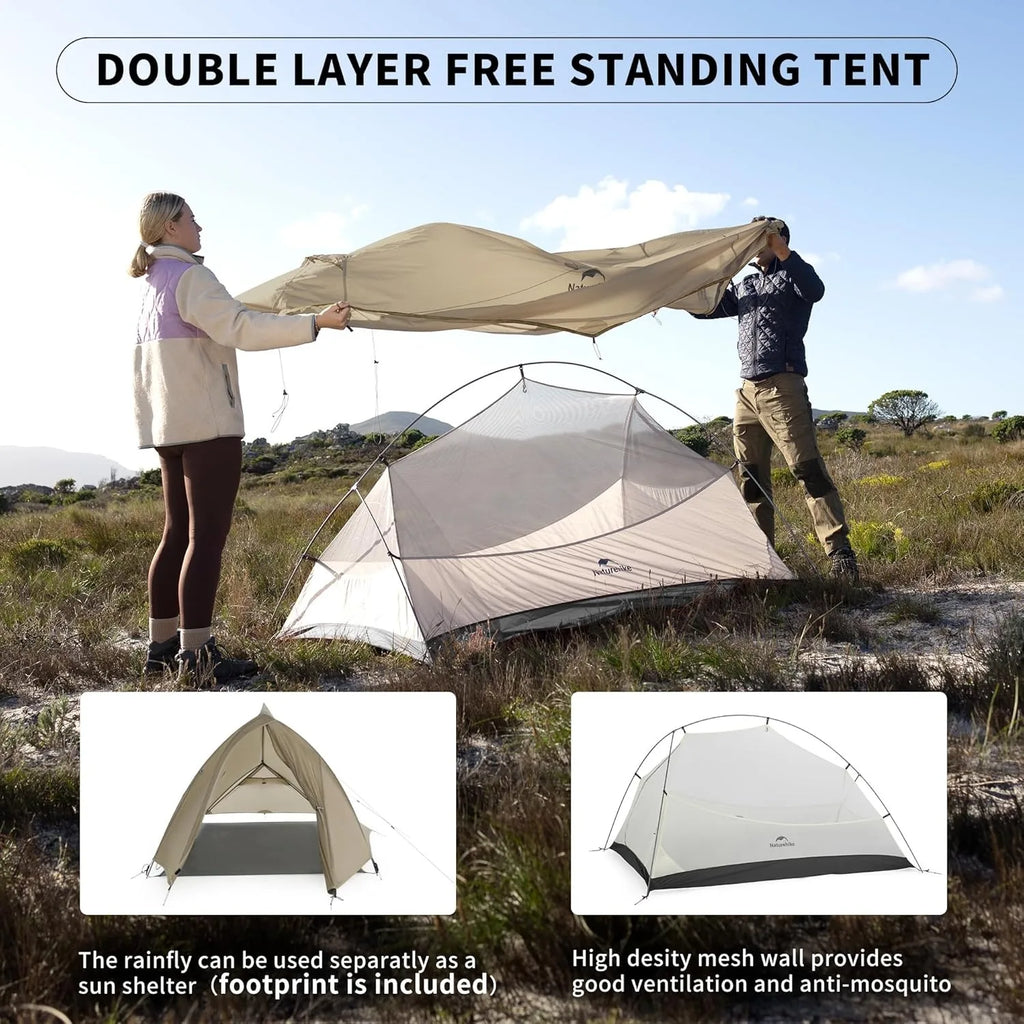 Naturehike Cloud Up Pro 1 2 3 Person Tent Outdoor Camping Tent Ultralight Waterproof Tent Free Standing Hiking Backpacking Tent