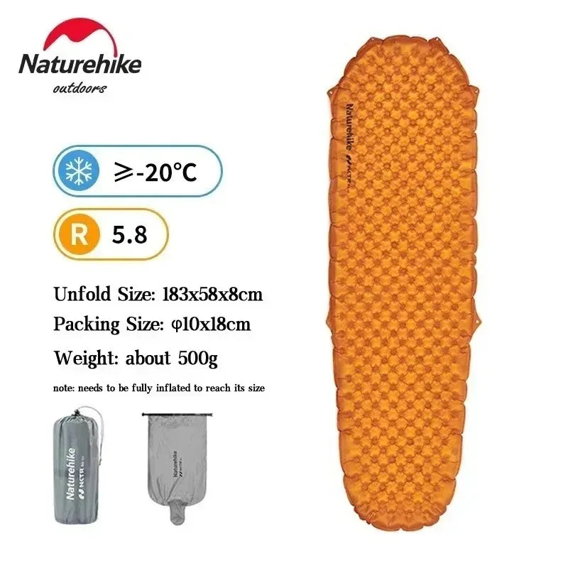 Naturehike Camping Mat 3.2/5.8/8.8 High R Value Ultralight Warm Inflatable Mattress Outdoor Portable Folding Inflatable Mats