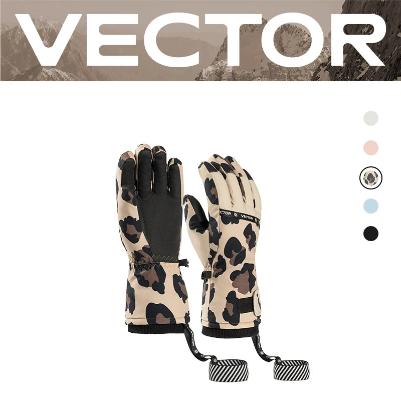 VECTOR Ski Gloves Waterproof Gloves with Touchscreen Function Snowboard Thermal Gloves Warm Snowmobile Snow Gloves Men Women