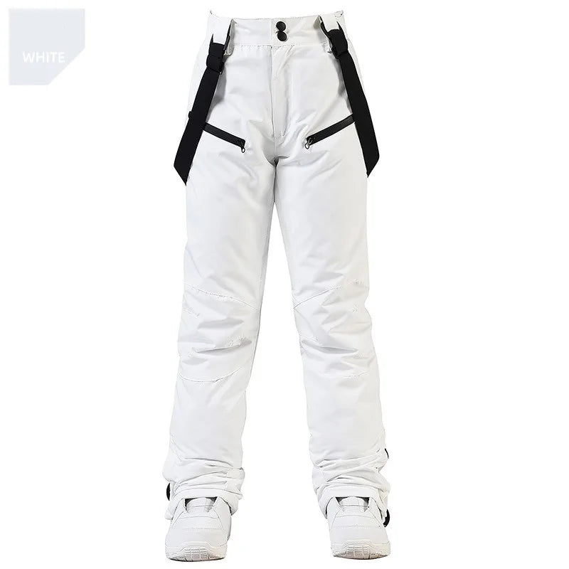 New Fashion Ski Pants Men Women Windproof Waterproof Snow Trousers Winter Snowboarding Suspender Pants with Waist Protection