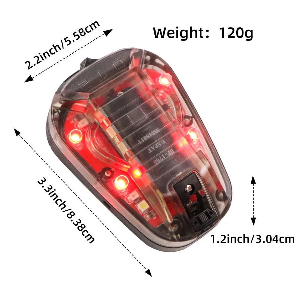 Sport Helmet Light Strobe Outdoor Hiking Hunting Survival Safety Signal Flash LAMP Waterproof Tactical Helmet Ladybird Light