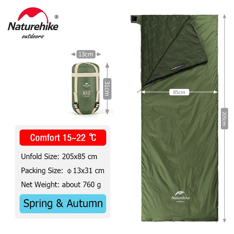 Naturehike lw180 Sleeping Bag Ultralight Sleeping Bag Spring Summer Sleeping Bag Outdoor Hiking Camping Sleeping Bag
