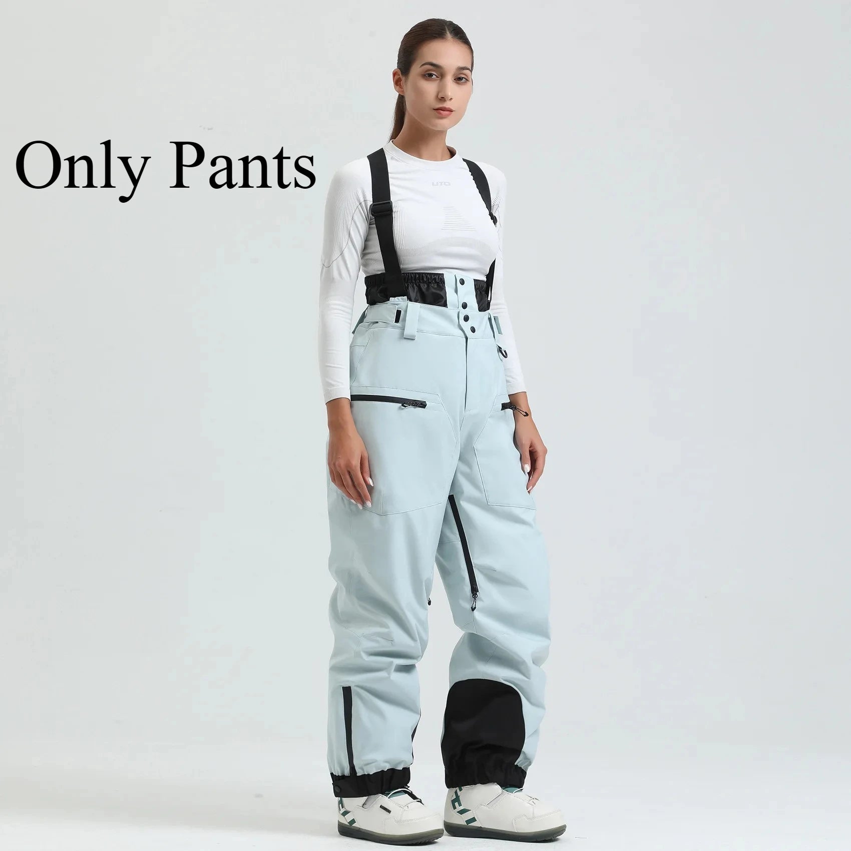 New Ski Pant Solid Snow  Women Windproof Waterproof Snow Pants Warm Breathable Thickened Winter Outdoor Snowboarding Trousers