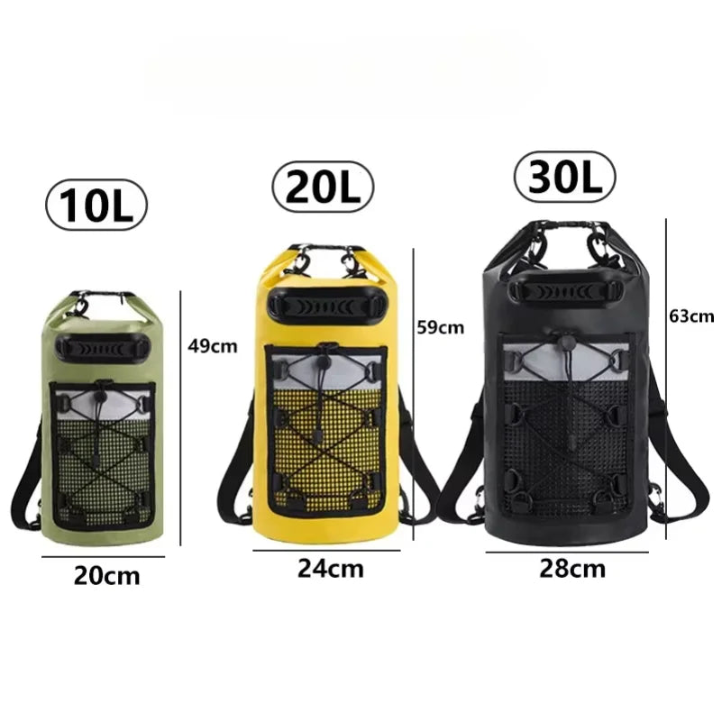 Swimming PVC Pack Dry Bags 20/30L Outdoor Sports Waterproof Shoulder Bags for Trekking Rafting Surfing Kayak Boating Backpack