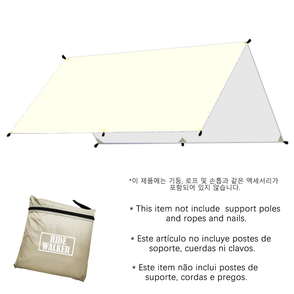 3x3 3x4 3x5 4x4 Sunshade Tarp Outdoor Camping Waterproof Awning Silver Coating UV Sun Shelter Picnic BBQ Lightweight Sun Canopy