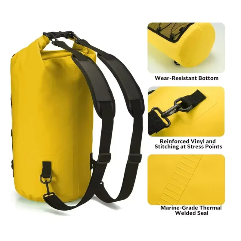 Swimming PVC Pack Dry Bags 20/30L Outdoor Sports Waterproof Shoulder Bags for Trekking Rafting Surfing Kayak Boating Backpack