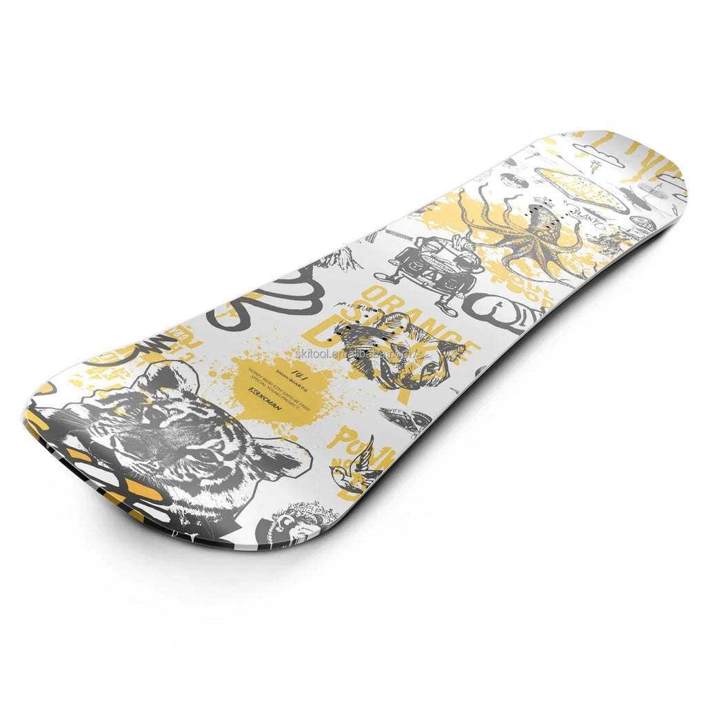 XCMAN Men's Complete Snowboard Package Camber True Twin Carved Snowboard + Bindings + Boots for All Terrain Best for Beginner