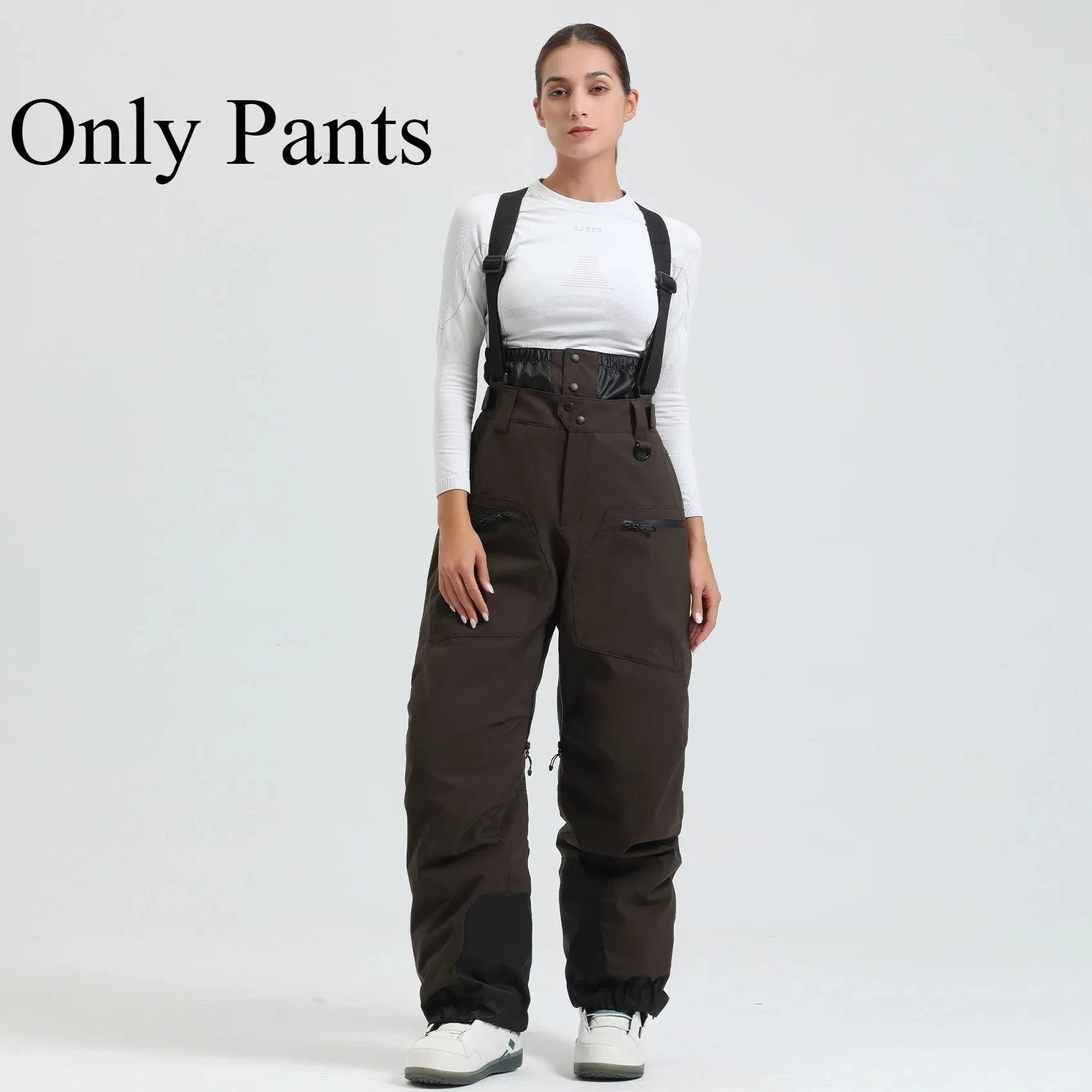 New Ski Pant Solid Snow  Women Windproof Waterproof Snow Pants Warm Breathable Thickened Winter Outdoor Snowboarding Trousers
