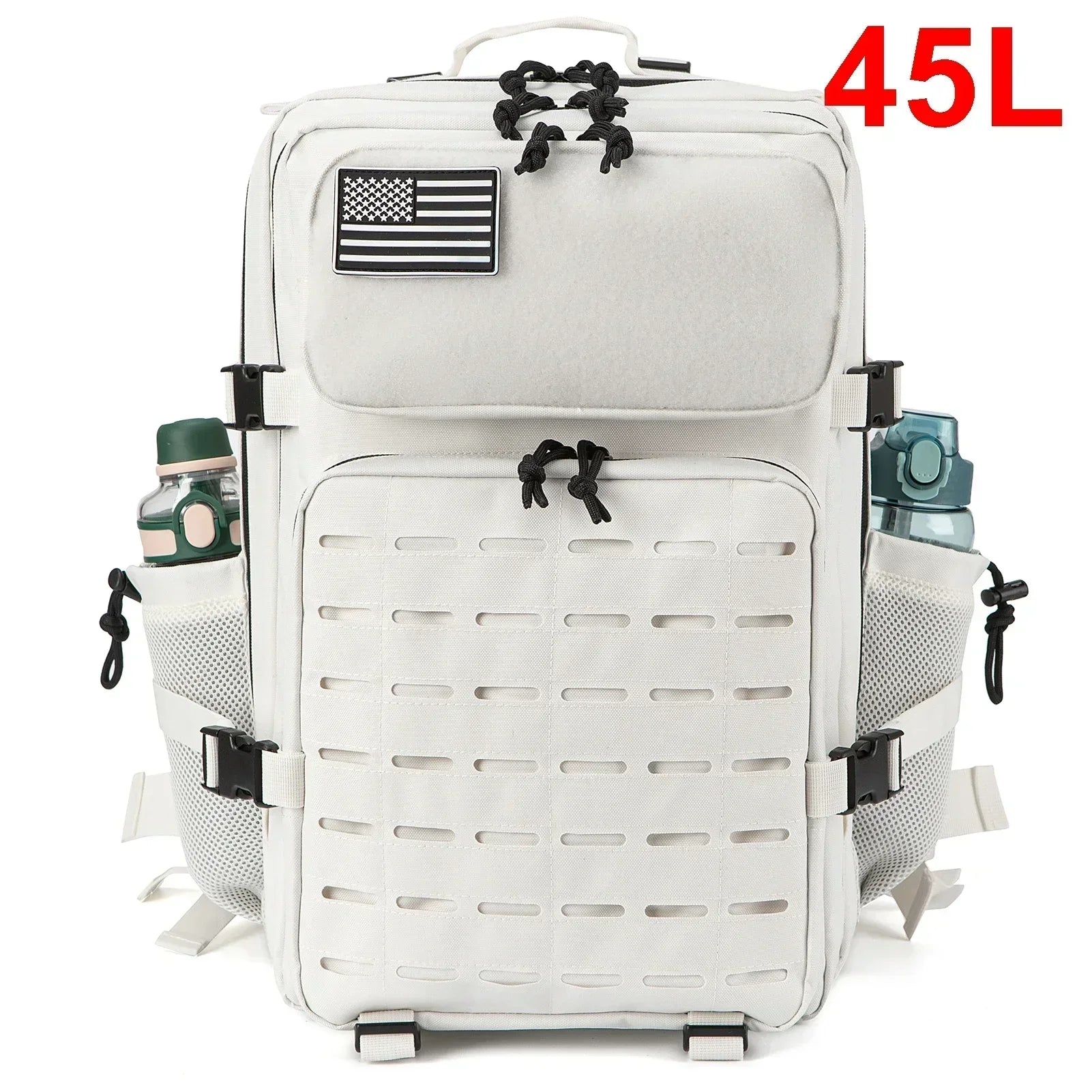 25L/ 45L Tactical Backpack Heavy Duty Camping Hiking Travel Commute School Rucksack With Bottle Holder