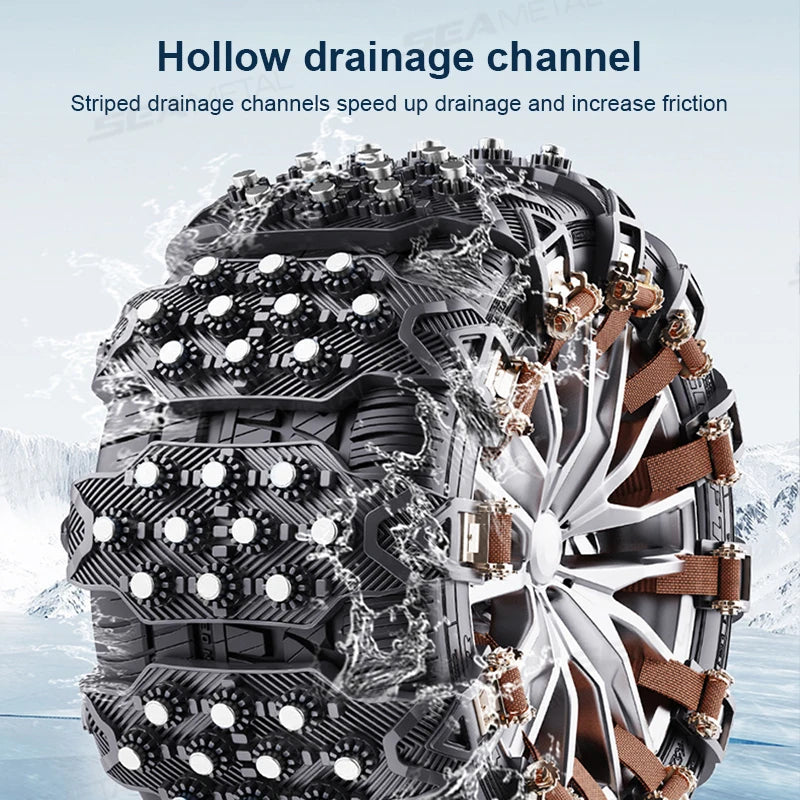SEAMETAL 4PCS Car Winter Tire Wheels Snow Chains Snow Tire Anti-skid Chains Wheel Tyre Cable Belt Winter Outdoor Emergency Tools