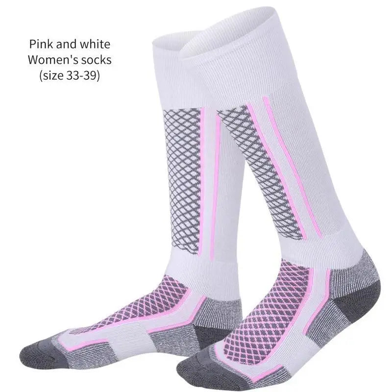 DIZETION 1 Pair Winter Warm Thickening Ski Stockings Hiking Socks For Women Men Children Anti-Cold Outdoor High Sports Stockings