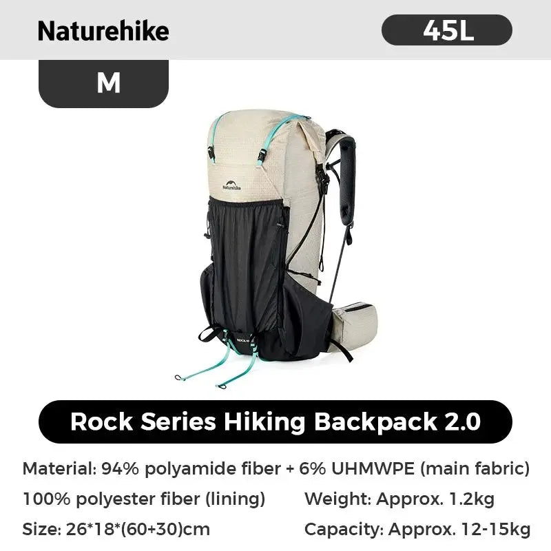 Naturehike Hiking Backpack Outdoor Sports Bag 60+5L Large Capacity Ergonomic Design Backpack Camping Travel Waterproof Bagpack