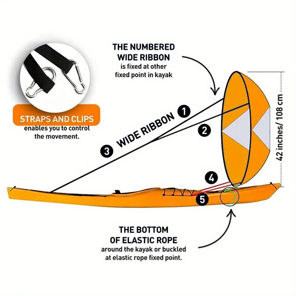 Kayak SUP Board Wind Sail 42Inch SUP Accessories 6 Colors Surfboard Padel Surf Water Sports Boat Accessories