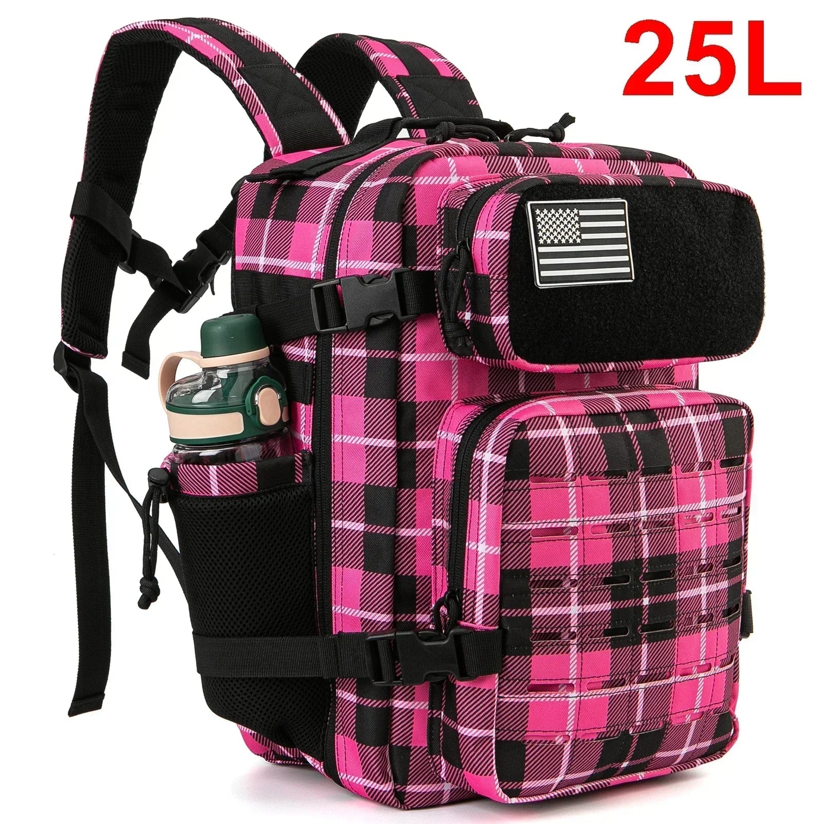 25L/ 45L Tactical Backpack Heavy Duty Camping Hiking Travel Commute School Rucksack With Bottle Holder
